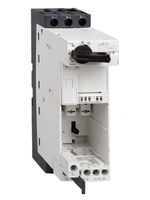 Product image for Square D LUB12 200 to 600 VAC 12 Amp 1/3-Phase Screw Terminal Full Voltage Non-Reversing Motor Starter Power Base