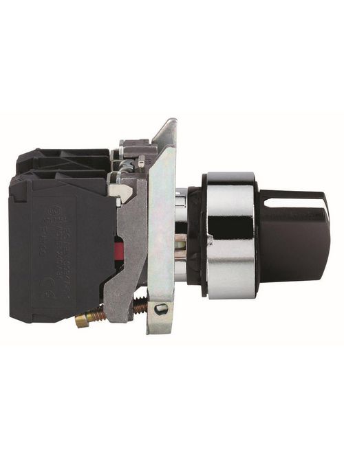 Product image for Square D XB4BD53 22 mm 1.2 Amp 600 VAC 2NO 2-Position Momentary Round Knob Non-Illuminated Selector Switch