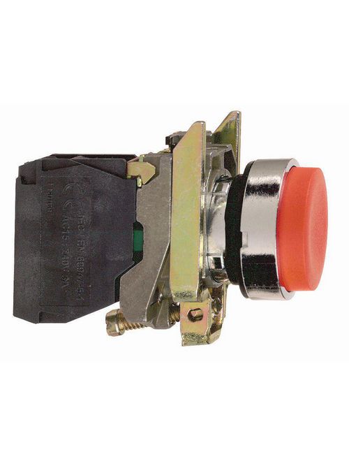 Product image for Square D XB4BL42 22 mm 600 VAC 1.2 Amp 1NC Red Die-Cast Chrome Round Flush Non-Illuminated Push Button