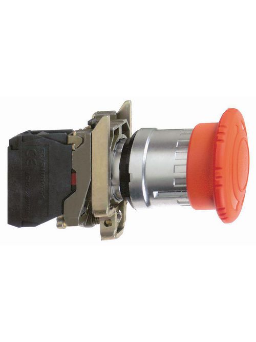 Product image for Square D XB4BS8445 22 mm 600 VAC 1.2 Amp 1NO 1NC Red Die-Cast Chrome Round Push-Pull Non-Illuminated Push Button