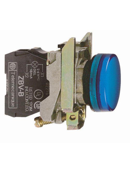 Product image for Square D XB4BVG6 22 mm 120 VAC 14 mA Blue Round Illuminated Pilot Light with LED