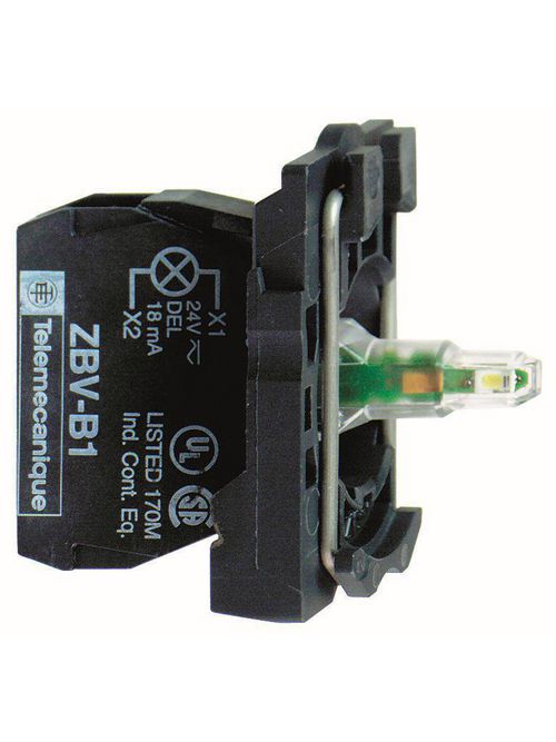 Product image for Square D ZB5AVB4 22 mm 24 VAC/VDC Red Push Button Light Module