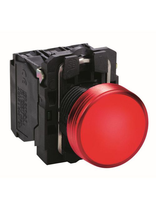 Product image for Square D XB5AVB4 22 mm 24 VAC/VDC 18 mA Red Round Pilot Light with LED