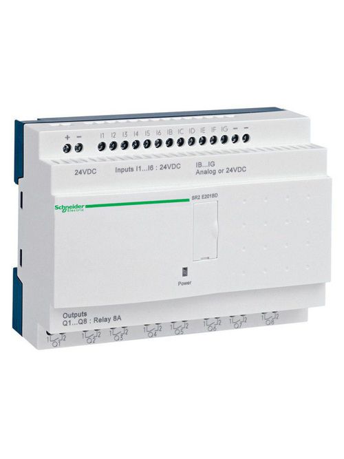 Product image for Square D SR2E201BD 24 VDC 20-I/O PLC Compact Smart Relay