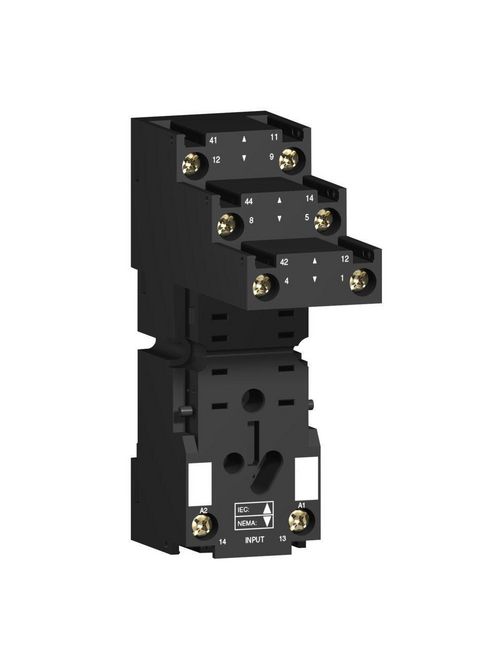 Product image for Square D RXZE2S108M 250 Volt 12 Amp 35 mm Din Rail/Panel Mount Box Lug Connector Terminal Relay Socket