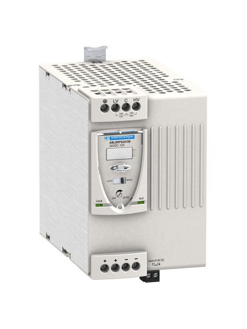 Product image for Square D ABL8RPS24100 200 to 500 VAC Input 24 VDC Output 10 Amp 1-Phase Switch Mode Power Supply