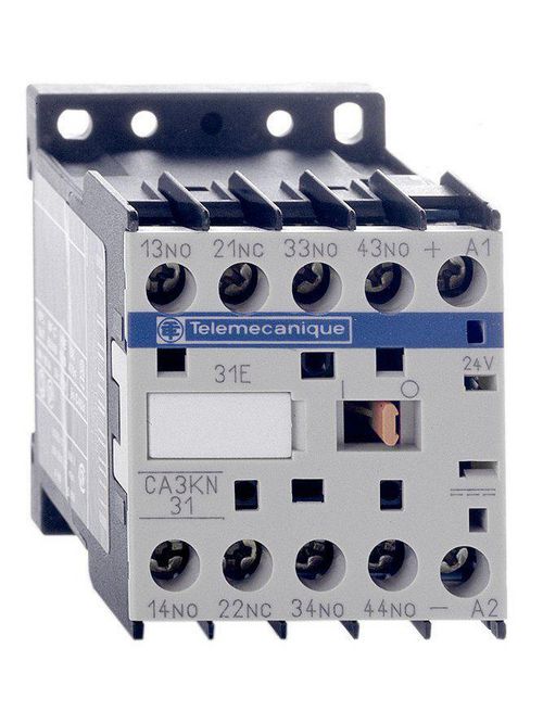 Product image for Square D CA3KN31BD 240 VDC 24 VDC 10 Amp 3 W 4-Pole 3NO 1NC IP2X IEC Control Relay