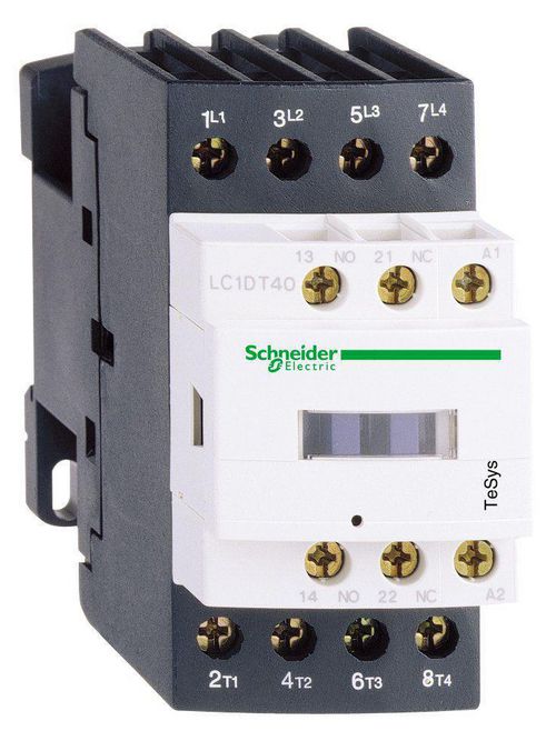 Product image for Square D LC1DT40G7 600 VAC 40 Amp 4-Pole 1NO 1NC Screw Terminal Full Voltage Non-Reversing IEC Contactor