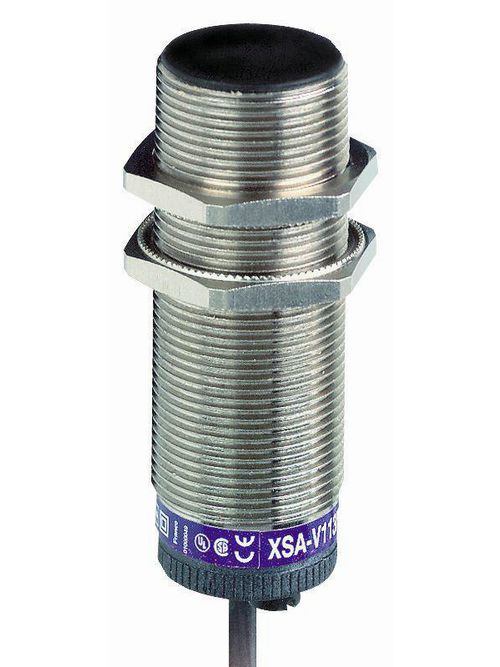 Product image for TES XSAV12801 Inductive proximity sensors XS, Rotation monitoring, M30, Sn10mm, 120...3000c/mn, 24...240VAC/DC, cable 2 m