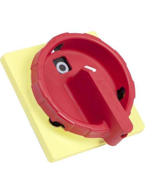 Product image for Square D KCG2YZ 90 x 90 mm Red/Yellow Front Plate and Rotary Handle
