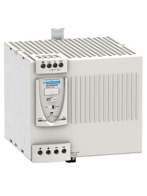Product image for Square D ABL8RPM24200 200 to 240 VAC Input 24 VDC Output 20 Amp 1-Phase Switch Mode Power Supply