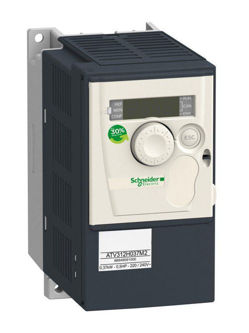 Product image for Square D ATV312H037M2 240 VAC 0.5 Hp 1-Phase Open Type Variable Speed Drive