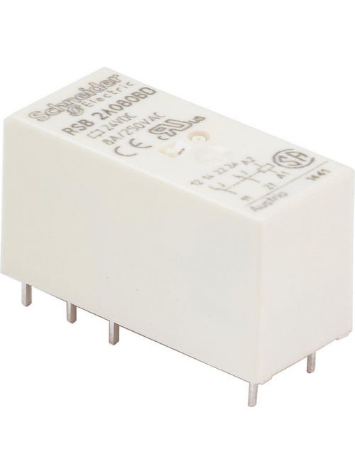 Product image for Square D RSB2A080BD 24 VDC 8 Amp DPDT 2CO Silver Alloy Plug-In Interface Relay