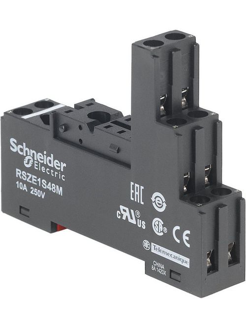 Square D RSZE1S48M 15.5 x 61 x 78.5 mm 250 VAC 10 Amp Din Rail/Panel Mount Relay Socket Product image for Square D RSZE1S48M 15.5 x 61 x 78.5 mm 250 VAC 10 Amp Din Rail/Panel Mount Relay Socket