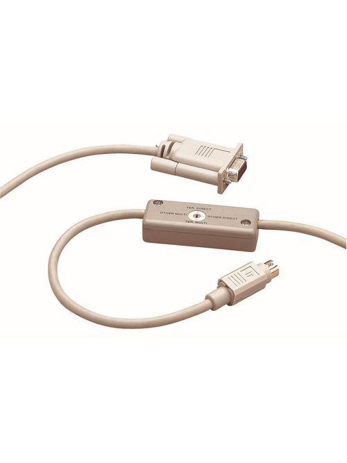 Product image for Square D TSXPCX1031 2.5 m PC Terminal Connection Cable with 9-Way SUB-D/8-Way Mini Din Connector