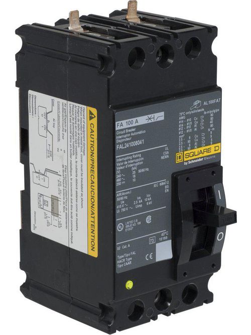 Product image for Square D FAL241008041 480 Volt 100 Amp Molded Case Circuit Breaker