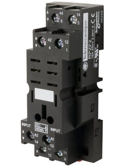 Product image for Square D RPZF2 250 Volt 16 Amp 35 mm Din Rail/Panel Mount Screw Clamp Terminal Relay Socket