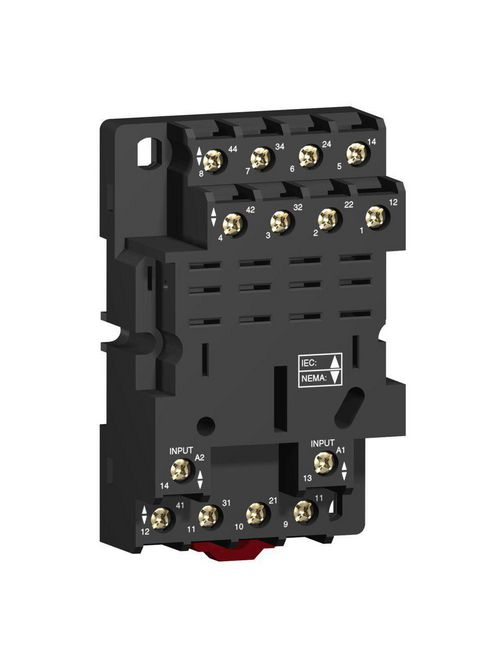 Product image for Square D RPZF4 250 Volt 16 Amp 35 mm Din Rail/Panel Mount Screw Clamp Terminal Relay Socket