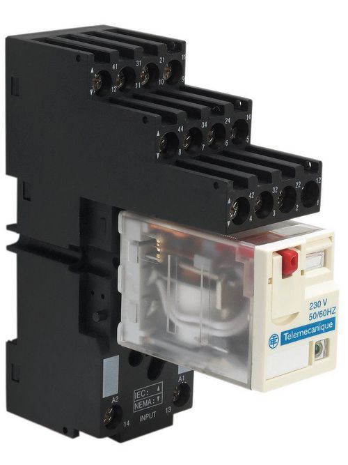 Product image for Square D RXZE2S114M 250 Volt 10 Amp 35 mm Din Rail/Panel Mount Box Lug Connector Terminal Relay Socket