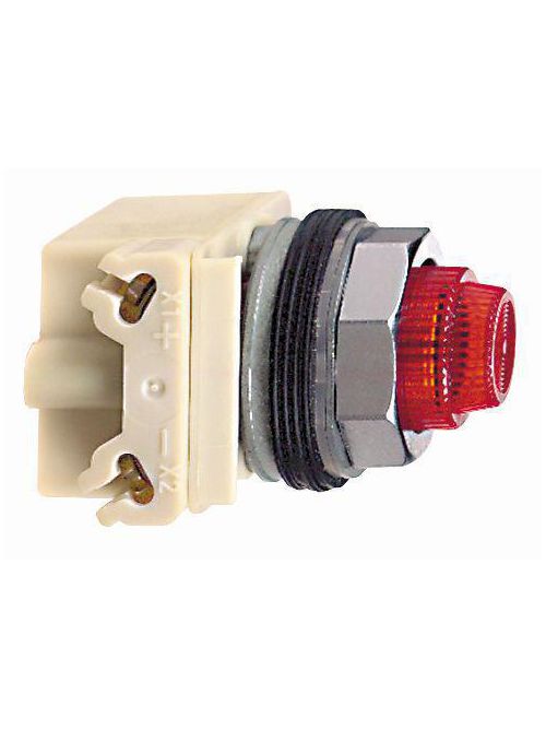 Product image for Square D 9001KP38LRR31 30 mm 120 VAC/VDC Red Lens Metal Bezel LED Standard Round Pilot Light