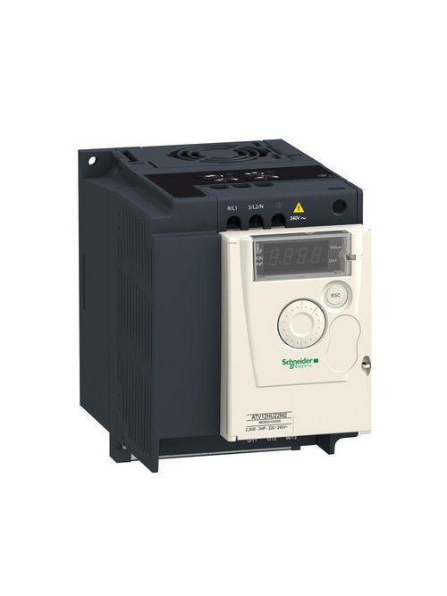 Product image for Square D ATV12H075F1 Variable Speed Drive, ATV12 - 0.75kW, 1hp w/ EMC Filter 1-Phase In, 100 to 120V AC
