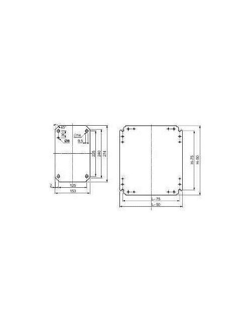 Product image for Square D NSYMM55 17.7 Inch x 17.7 Inch Plain Galvanized Steel Mounting Plate