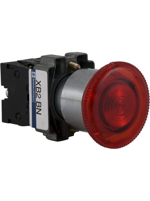 Product image for Square D XB2BN411 22 mm 600 VAC 10 Amp 1NO 1NC Red Mushroom Head Spring Return Non-Illuminated Push Button