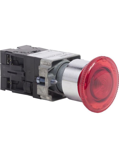 Product image for Square D XB2BN4161 22 mm 600 VAC 10 Amp 1NO 1NC Red Mushroom Head Direct Illuminated Push Button