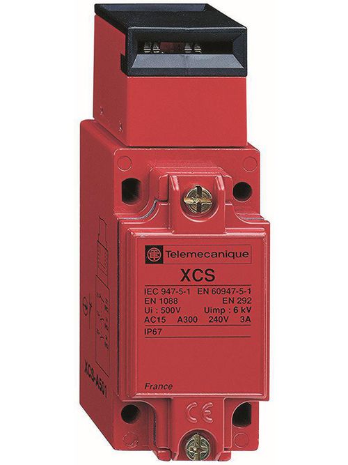 Product image for TES XCSA703 Preventa XCS, safety switches, metal safety switch, 2 NC and 1 NO, slow break, 1 entry tapped 0.5 inch NPT