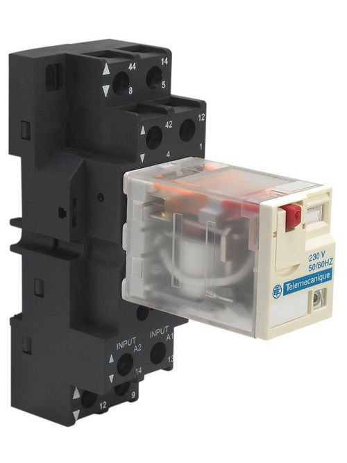 Product image for Square D RPM22P7 230 VAC 15 Amp 2NO 2NC Din Rail/Panel Mount Plug-In Relay