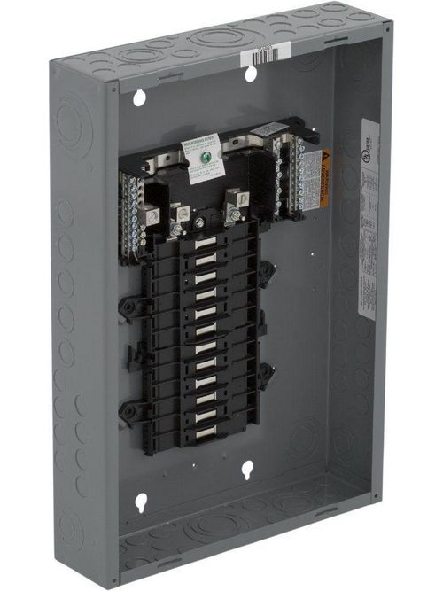 Product image for Square D QO124L125G 120/240 VAC 125 Amp 1-Phase 3-Wire 24-Circuit Convertible Main Lug Load Center Box and Interior