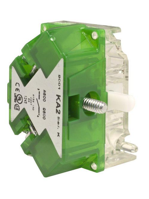 Product image for Square D 9001KA2 600 VAC 10 Amp 1NO Silver Alloy Screw Clamp Terminal Push Button Contact Block