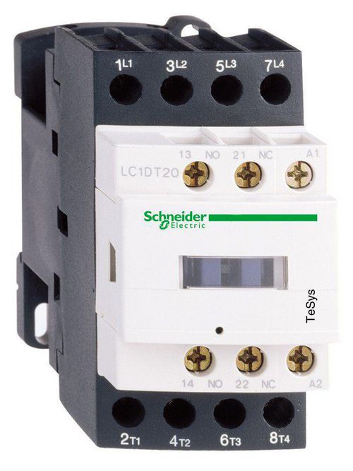 Product image for Square D LC1DT25F7 600 VAC 25 Amp 4-Pole 1NO 1NC Screw Terminal Full Voltage Non-Reversing IEC Contactor