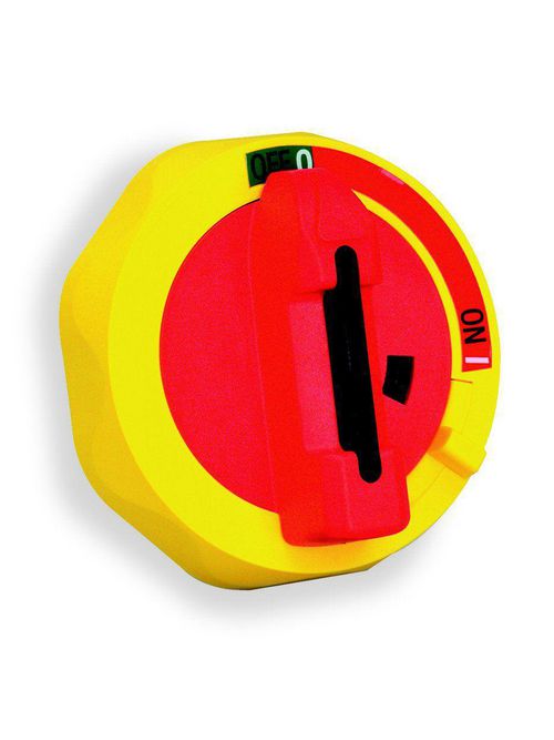 Product image for Square D 9421NW2 30/60 Amp On-Off Legend NEMA 1/4/4X/12 Red/Yellow Round Disconnect Switch Handle