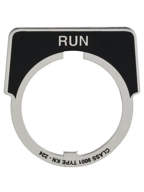 Product image for Square D 9001KN224 40 x 43 mm Aluminum Run Push Button Standard Legend Plate
