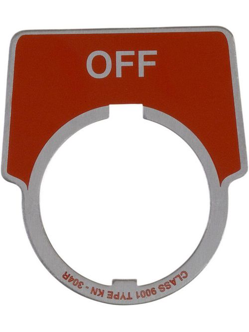 Product image for Square D 9001KN304 Type K 30 mm Push Button Legend Plate