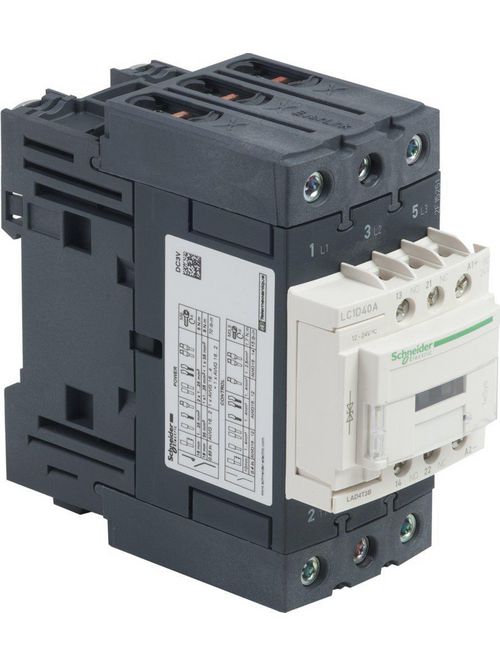 Product image for Square D LC1D40ABD 24 VDC 40 Amp 3-Pole 1NO 1NC Screw Terminal Full Voltage Non-Reversing IEC Contactor