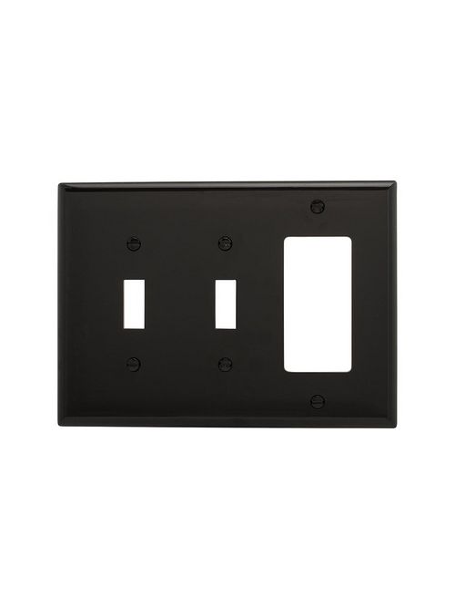 Product image for EWD PJ226BK Wallplate 3G 2Toggle/De