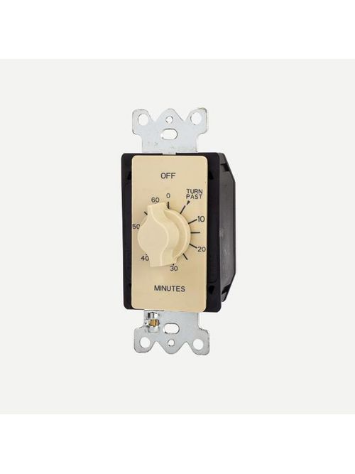 Product image for Tork A560M 125/277 VAC 60 Hz 20 Amp 60 Minute Ivory SPST Springwound Auto Off In-Wall Electromechanical Time Switch