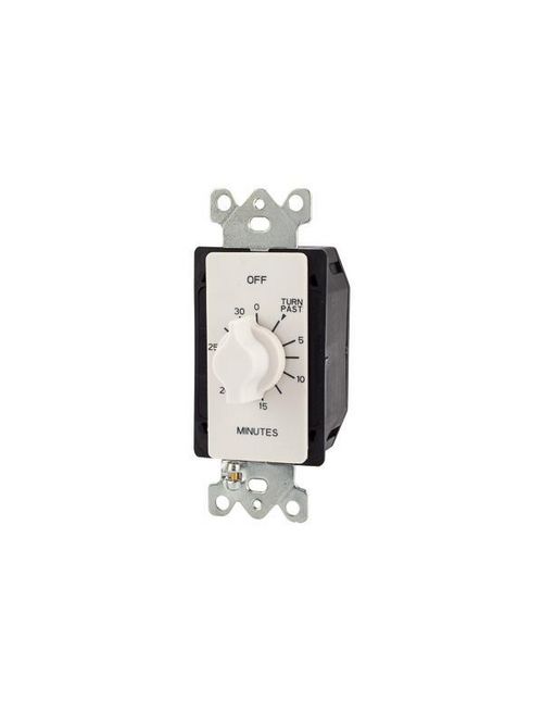 Tork A530MW 125/277 VAC 60 Hz 20 Amp 30 Minute White SPST Springwound Auto Off In-Wall Electromechanical Time Switch Tork A530MW 125/277 VAC 60 Hz 20 Amp 30 Minute White SPST Springwound Auto Off In-Wall Electromechanical Time Switch
