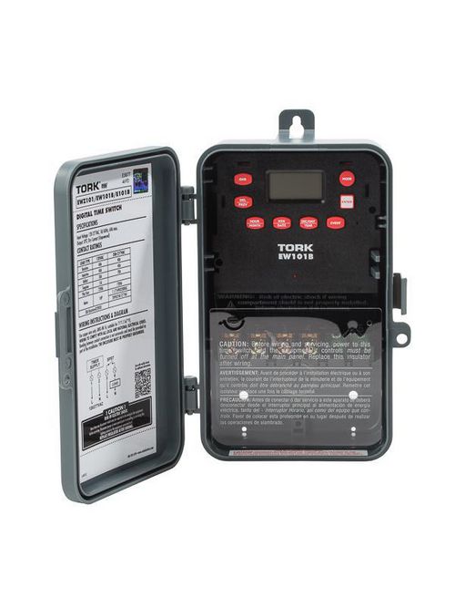 Product image for Tork EW101B 120/277 VAC 60 Hz 40 Amp 7 Day SPST 1-Channel Digital Time Switch