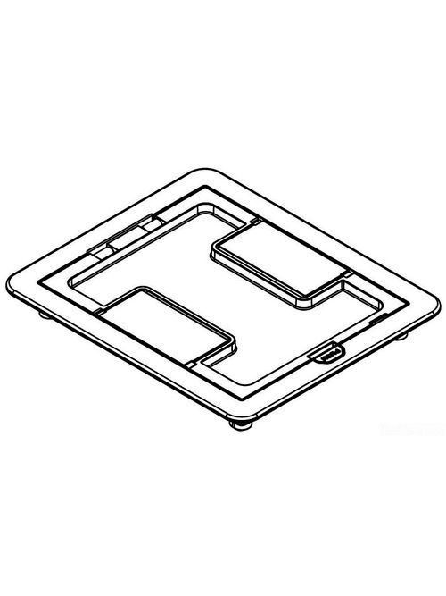 Product image for Wiremold S38CCTCBK 6-9/16 x 7-3/4" Painted Black Die-Cast Zinc Rectangular Carpet/Tile Service Type Flanged Cover Assembly