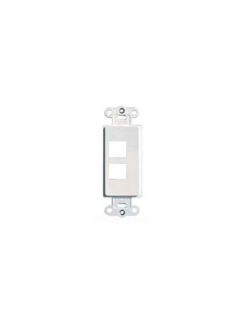 Product image for Pass & Seymour 364308-02 2-Port Light Almond Non-Flexing Data Communication Decorator Outlet