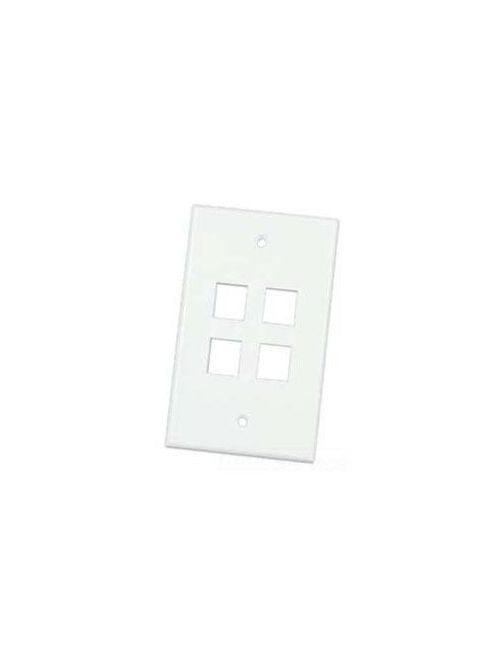 Product image for Pass & Seymour 364402-01 4-Port White Wallplate