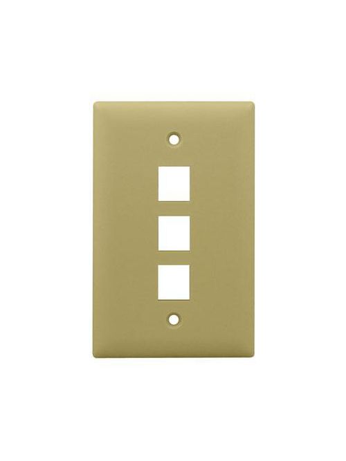 On-Q WP3403-IV 1-Gang 3-Port Ivory High Impact Flame Retardant Plastic Keystone Wallplate On-Q WP3403-IV 1-Gang 3-Port Ivory High Impact Flame Retardant Plastic Keystone Wallplate