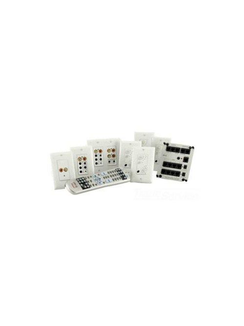 Product image for On-Q AU1021-WH Multi-Source 4-Zone Flush Mount White Audio System Source Kit
