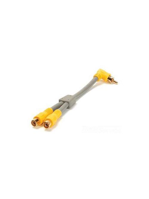 Product image for On-Q F2218 Yellow RCA to RCA Y-Splitter 90 Degrees Camera Cable