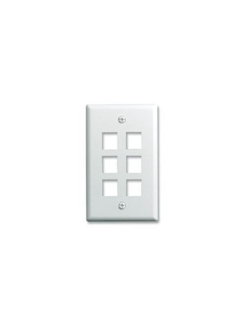 Product image for Pass & Seymour F3406-IV 6-Gang 6-Port Ivory Smooth Polished Keystone Wallplate