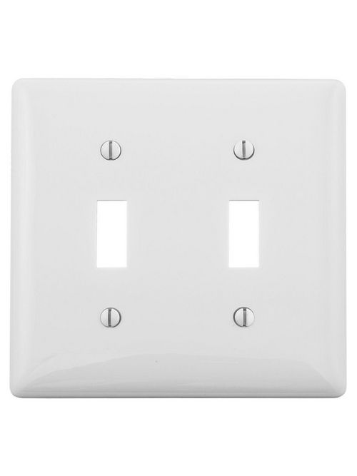 Product image for Hubbell NP2WNA WALLPLATE, 2-G, 2) TOGG, WHITE