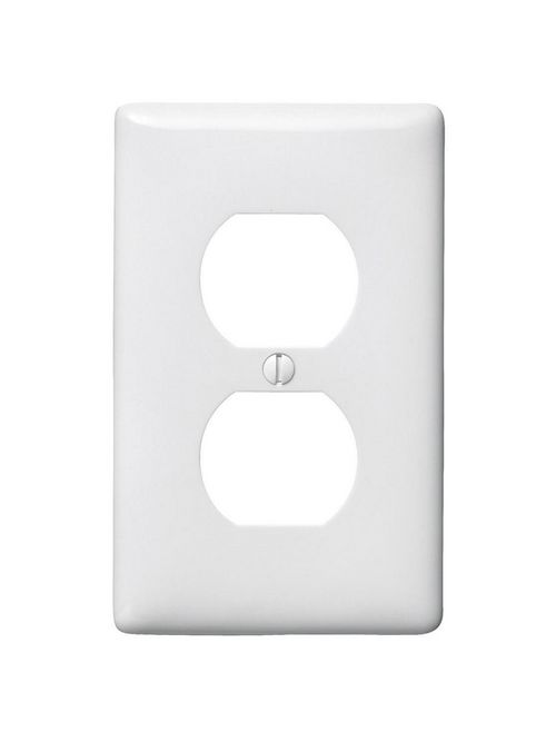Hubbell Wiring Devices NP8W 1-Gang White Nylon Standard 1-Duplex Receptacle Wallplate Hubbell Wiring Devices NP8W 1-Gang White Nylon Standard 1-Duplex Receptacle Wallplate